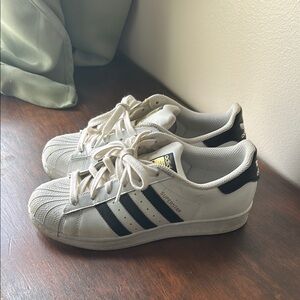 Adidas White and Black Superstar Sneakers